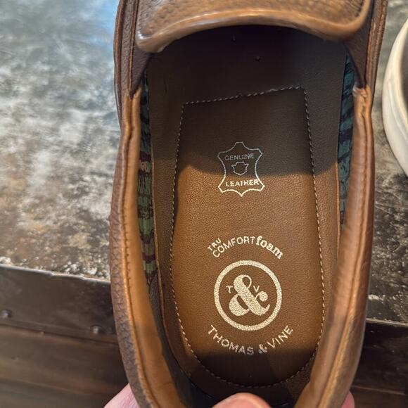 Mens Thomas and Vine Brown Leather Slip On Sneakers Size 9.5 - Picture 8 of 8